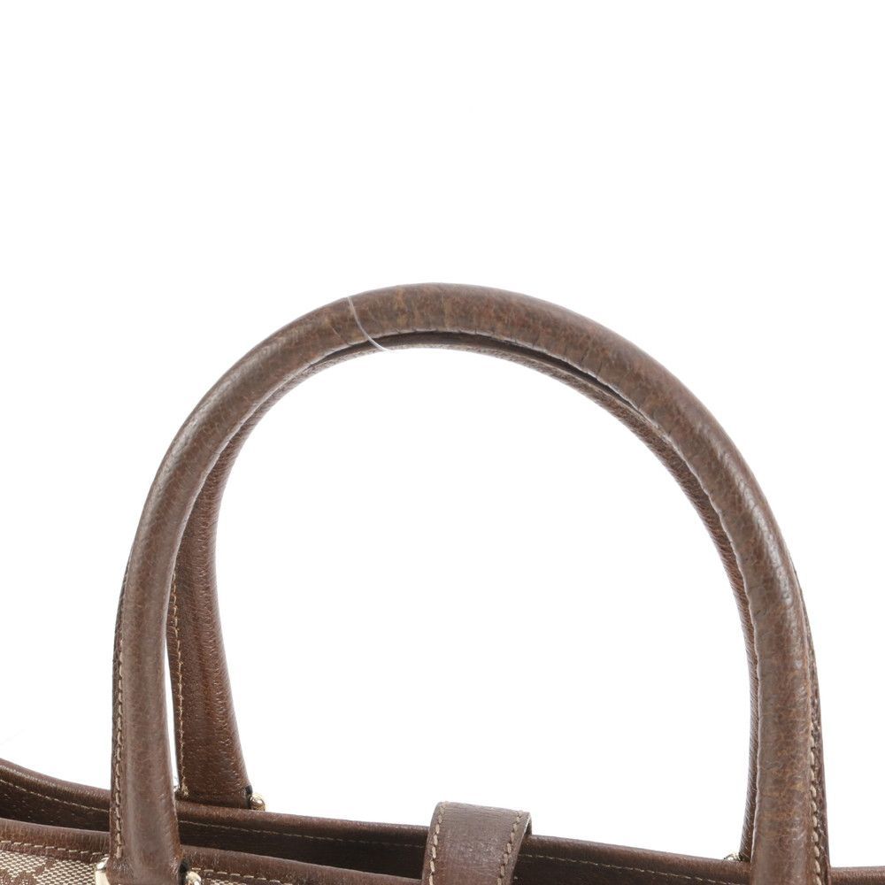 極美品 グッチ GG キャンバス ニュー ジャッキー 145818 レザー トート