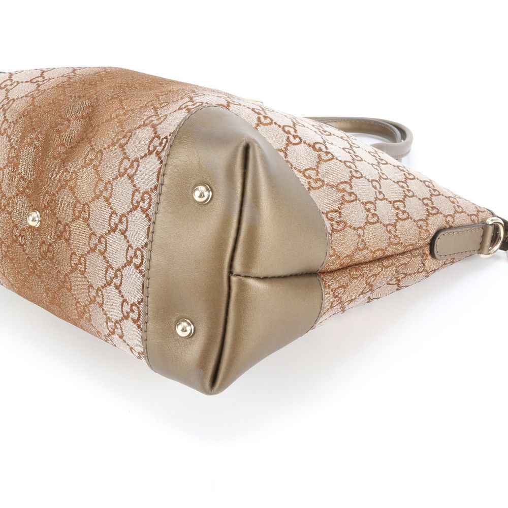 極美品 グッチ GG キャンバス ハートビット 269957 レザー トート