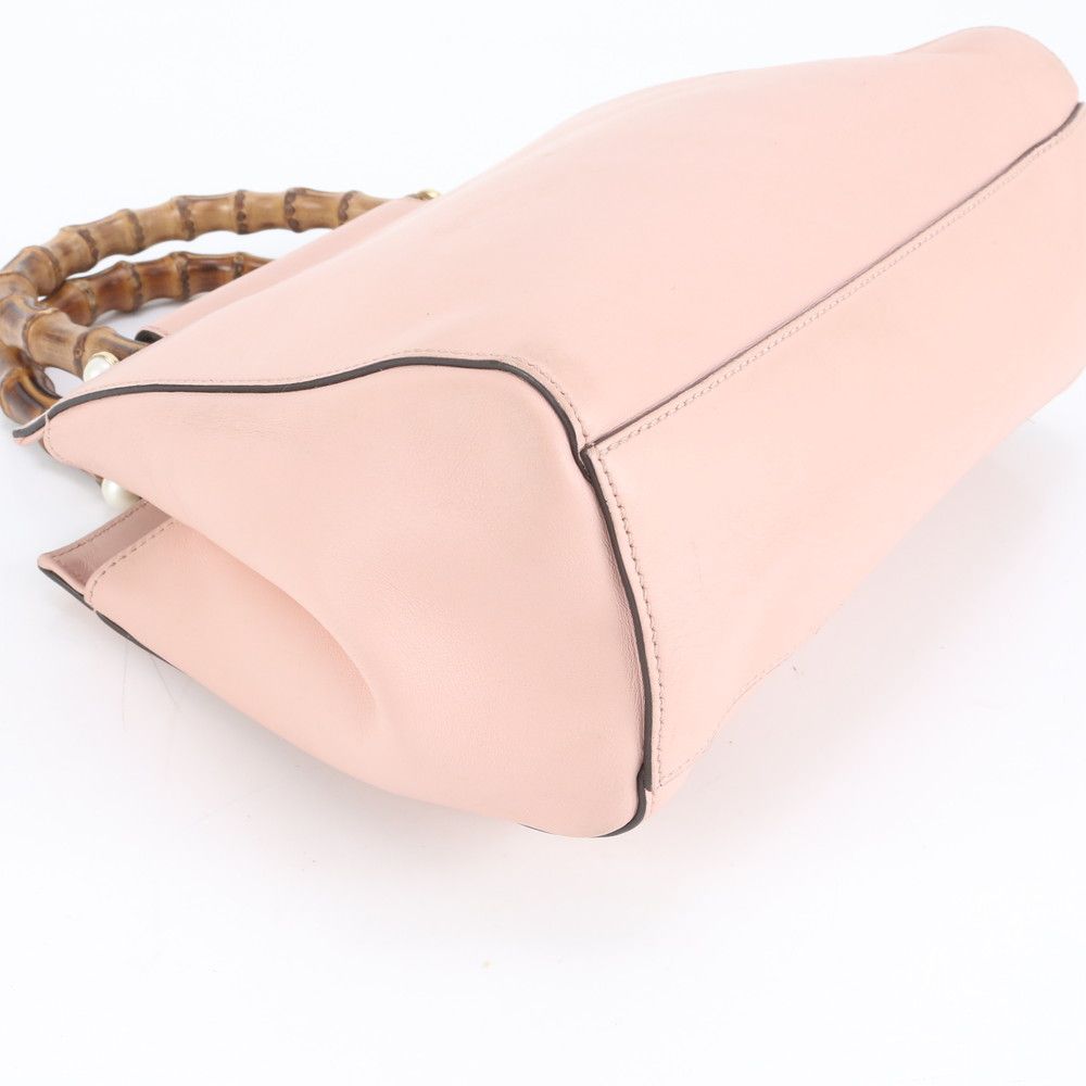 美品 グッチ バンブー ニムフェア スモール 453767 レザー