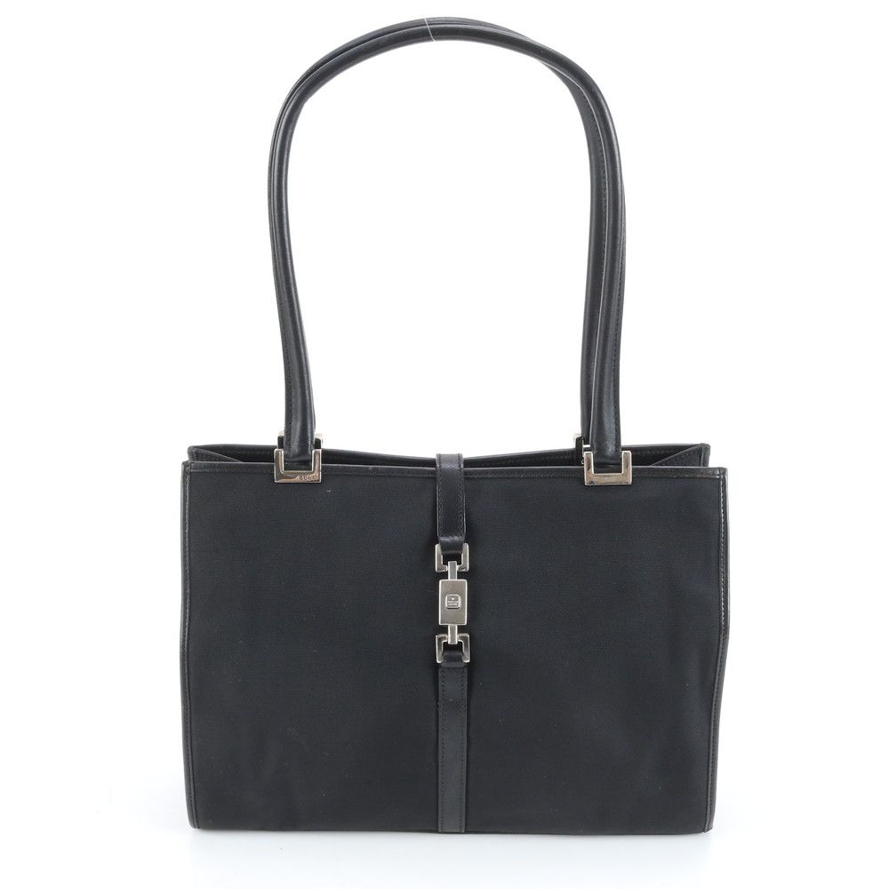 値下げ/希少 グッチ グッチ シマ トートバッグ ジャッキー オールレザー 黒 美品 グッチ ジャッキー 002-1073 レザー トート バッグ 肩掛け