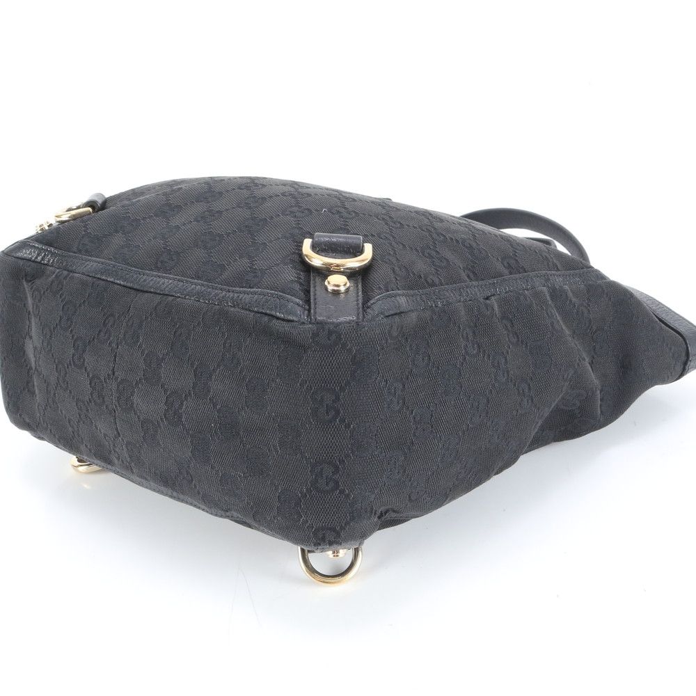 極美品 グッチ GG キャンバス アビー 130739 レザー トート バッグ 