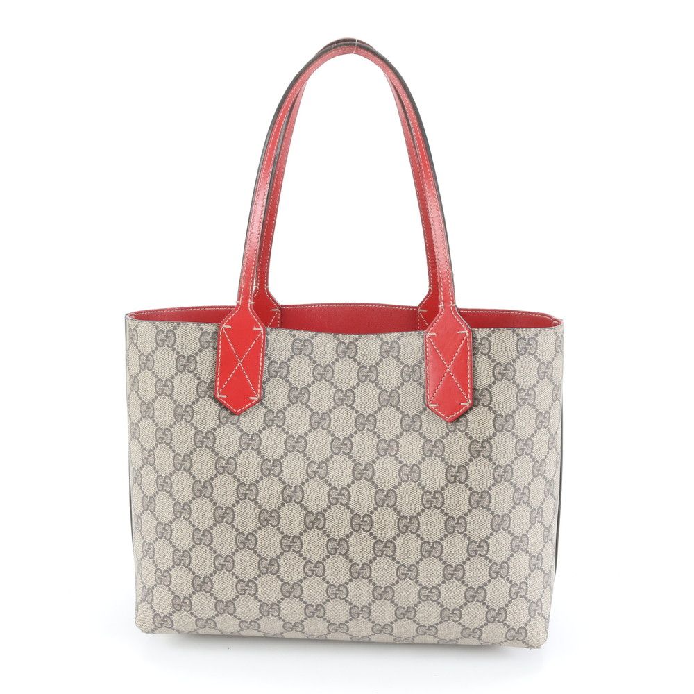 極美品 グッチ GG スプリーム リバーシブル 372613 レザー トート