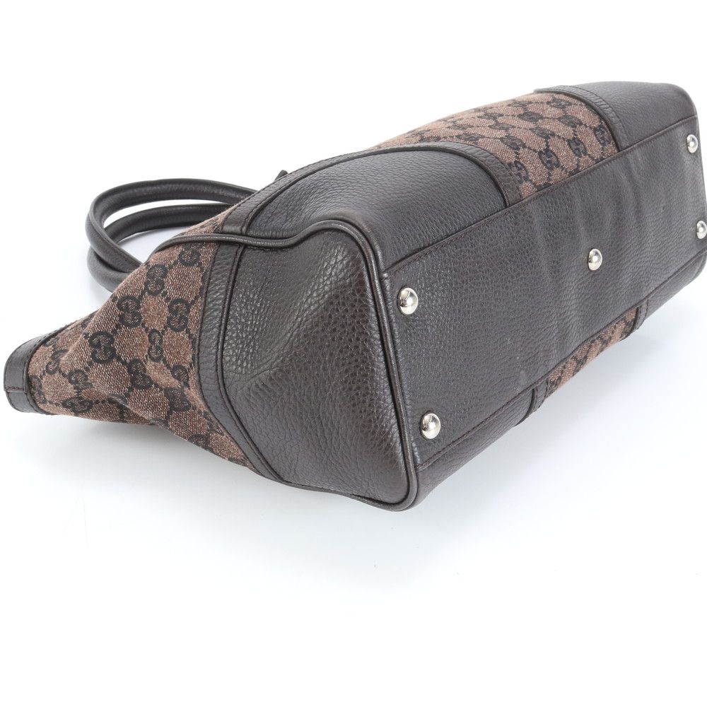 極美品 グッチ GG キャンバス 289716 レザー トート バッグ ハンド