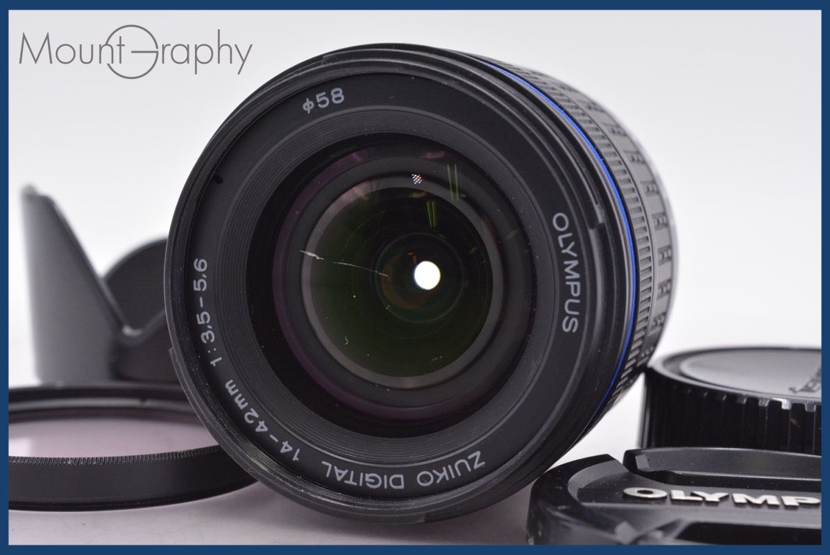 オリンパス OLYMPUS ZUIKO DIGITAL 14 42 mm F 3 5 6 前後キャップ レンズフィルター レンズフード付 同梱無料 am 2310