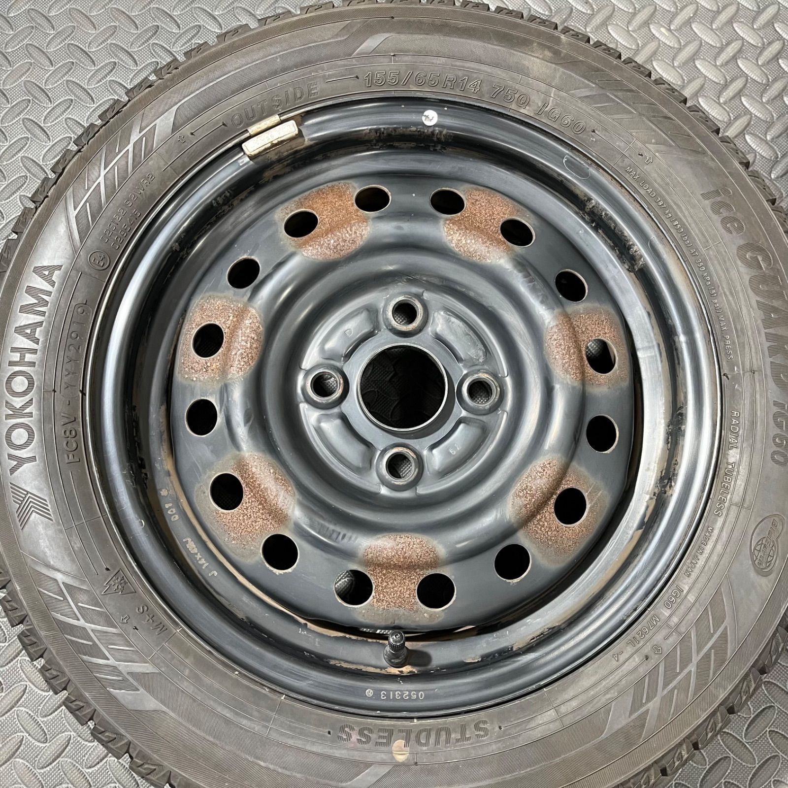 19 20年製 155 65 R 14 ヨコハマ アイスガードIG 60 スズキ アルト ワゴンR スペーシア スタッドレスタイヤ 1312 E