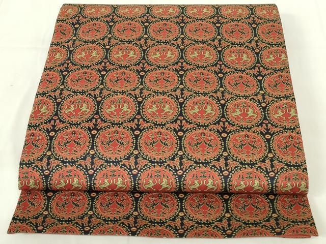 平和屋本店極上 本場筑前博多織 両面 全通柄袋帯 唐草間道 逸