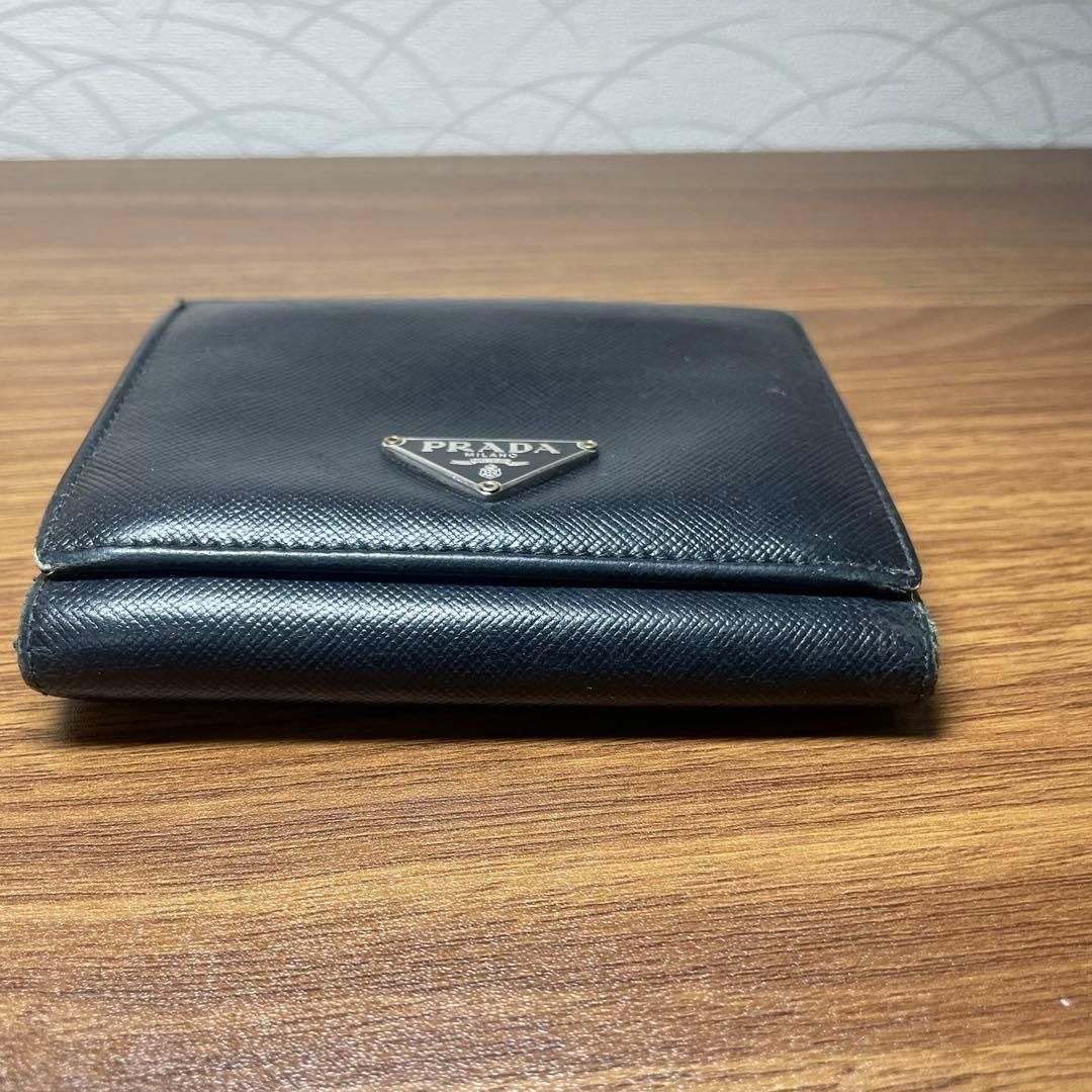 PRADA プラダ サフィアーノ 三つ折り財布 ブラック コンパクト