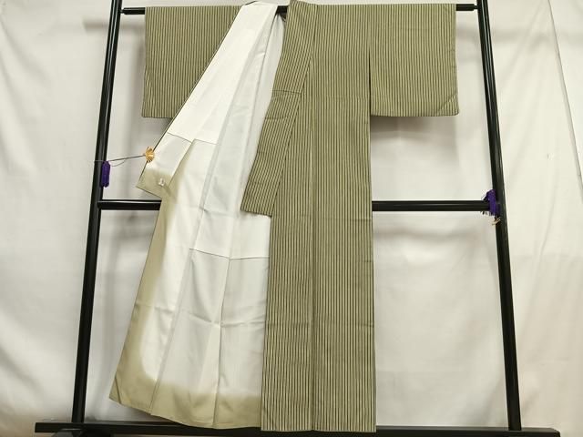 平和屋着物□洗える最高級着物 ＜英＞はなぶさ謹製 小紋 縞 洗える着物