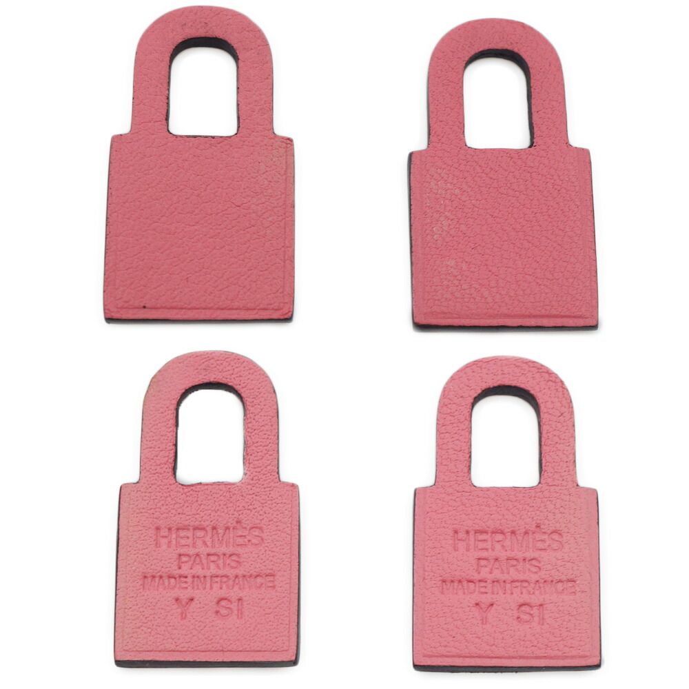 ◇エルメス◇オーケリー/ピアス/刻印:D/シルバー/ピンク/両耳用/ブランド エルメス オーケリー D刻印:2019年 ピアス(両耳用) GP×革 エトゥープ