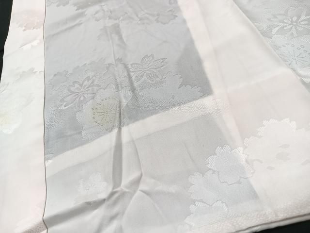 平和屋着物●振袖用長襦袢　縞　毬舞桜地紋　暈し染め　正絹　逸品　未使用　CABA6343yc 平和屋着物□振袖用長襦袢 袷 舞桜地紋 暈し染め 正絹 逸品 CABB2884xe