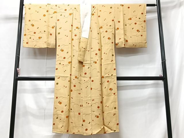 平和屋着物○長襦袢 無双仕立て よろけ縞 舞花地紋 正絹 逸品 CABA8158ut