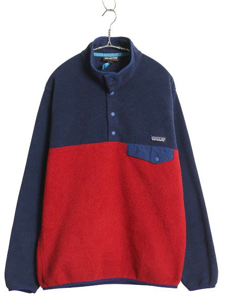 な ! パタゴニア ライトウェイト シンチラ スナップT メンズ M 古着 15年製 フリース プルオーバー ジャケット ジャンパー アウトドア ツートン