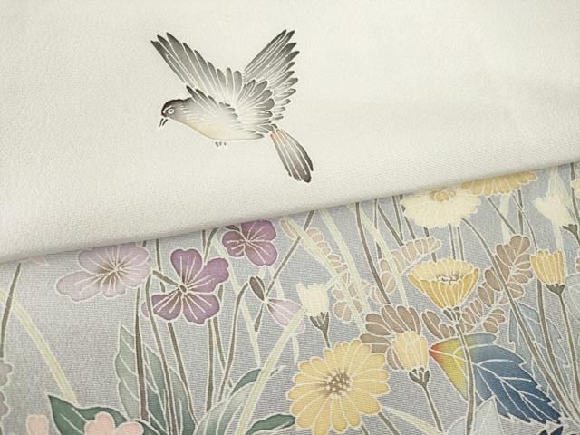 平和屋着物▽訪問着 友禅 作家物 花鳥文 正絹 逸品 AABE3456ck - メルカリ