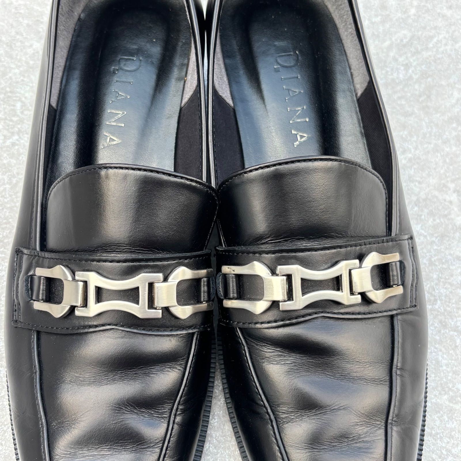 『未使用級』現行 DIANA ダイアナ ローファー バック ブラック レザー 未使用級』現行 DIANA ダイアナ ローファー バック ブラック レザー 靴
