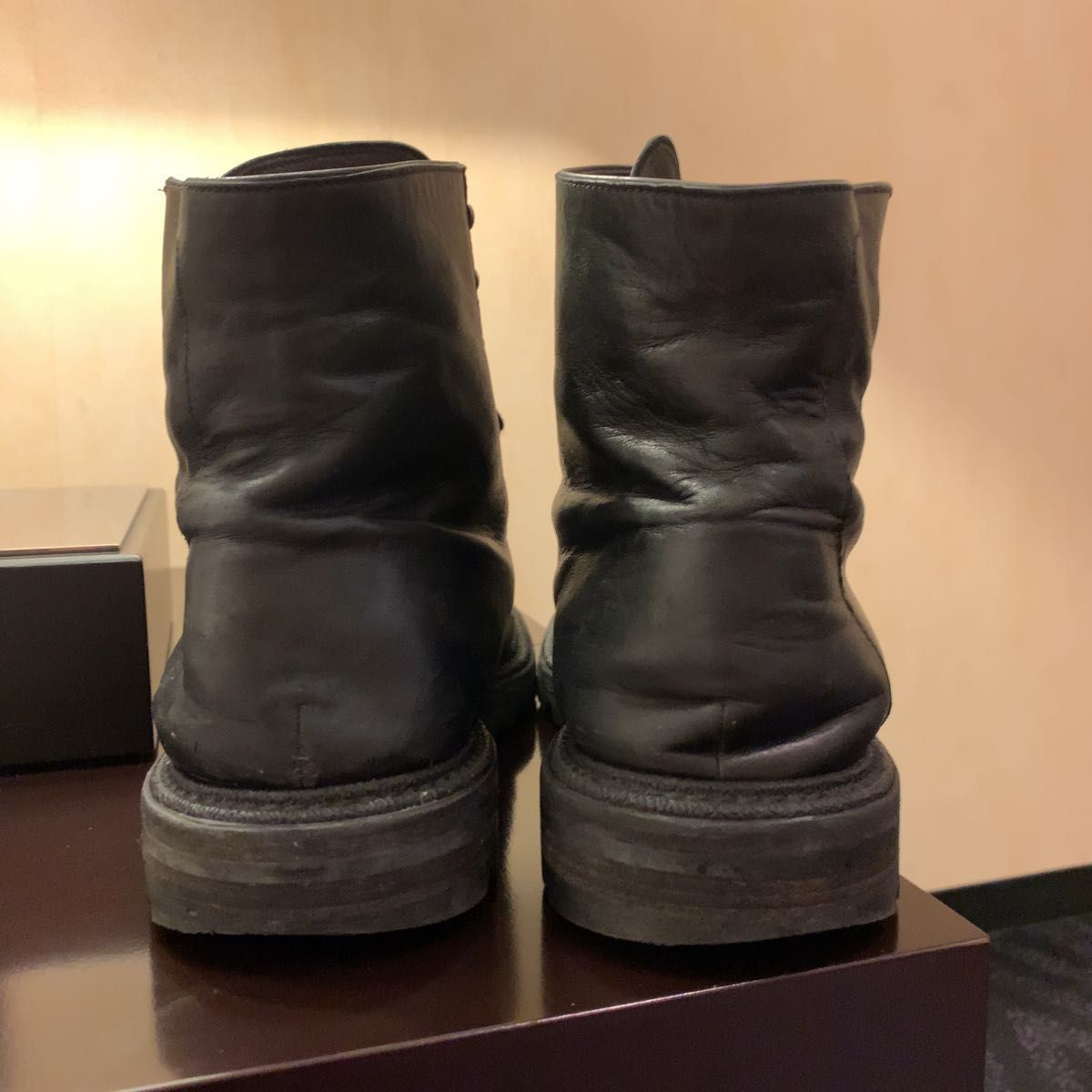 ◎本物 美品 LOUIS VUITTON ミドルカット ブーツ レザー ブラック 約