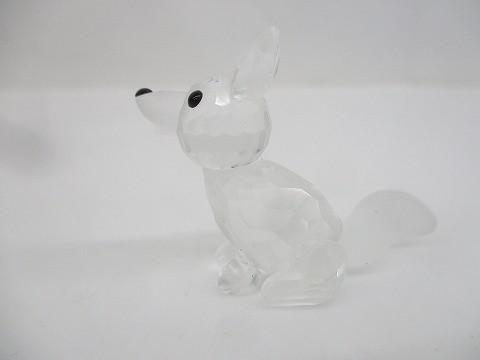 良品 スワロフスキー SWAROVSKI クリスタル キツネ きつね 置物