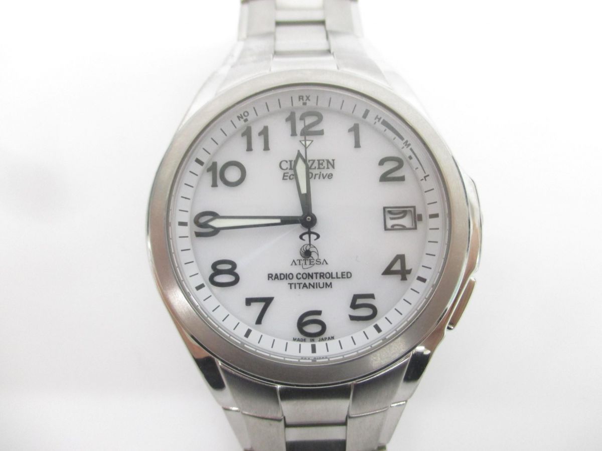 シチズン アテッサ ATD53-2615 電波ソーラー チタン 美品 シチズン CITIZEN アテッサ 電波ソーラー腕時計 チタン エコドライブ