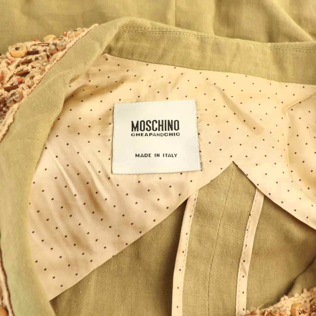 MOSCHINO COUTUREリネン ベージュジャケット MOSCHINO COUTUREリネン ベージュジャケット MOSCHINO COUTUREリネン
