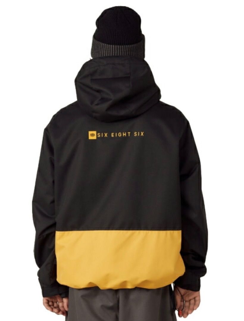 686 スノーボードウェア　パンツ 黒/黄　SIXEIGHTSIX L 686】サイズL ウェア上下セット販売 上下共にサイズL 2025-26 686