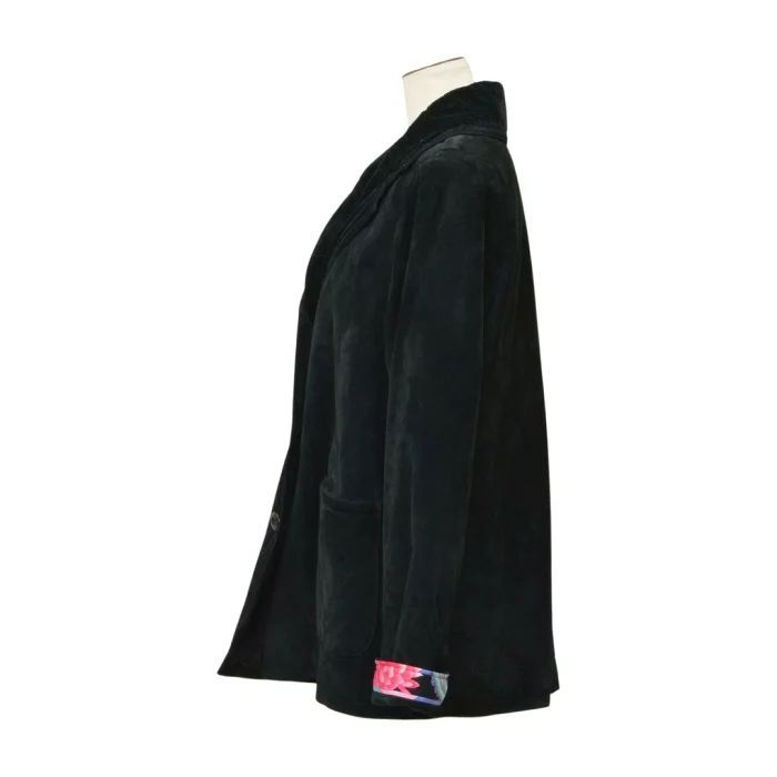 レオナール LEONARD ダブルコート ジャケット 柄 ブラック 日本製