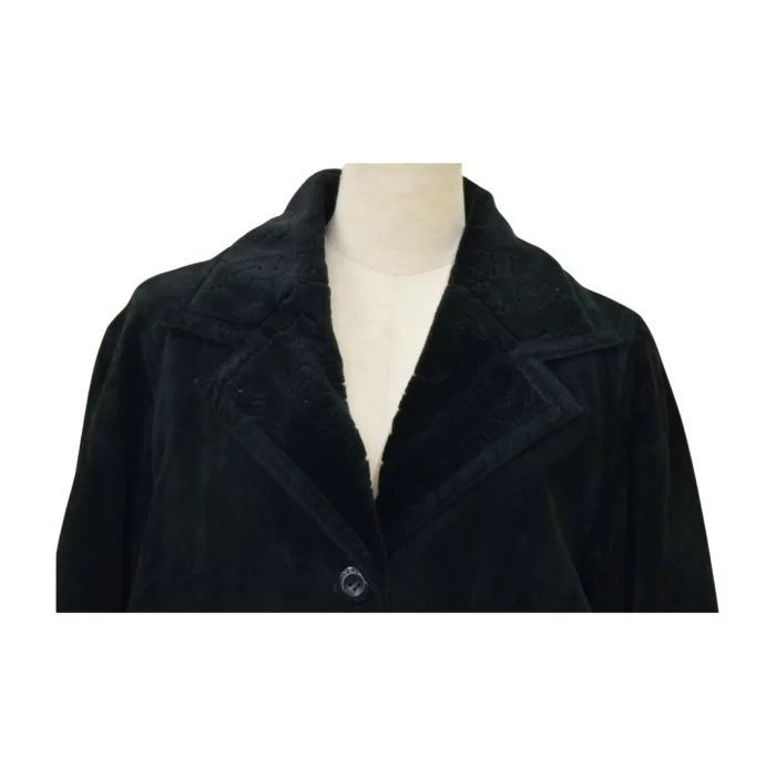 レオナール LEONARD ダブルコート ジャケット 柄 ブラック 日本製