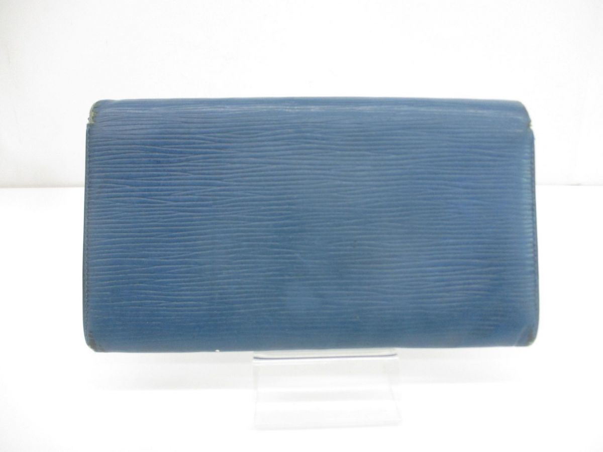 ルイヴィトン LOUIS VUITTON エピ 二つ折り長財布 青 ブルー