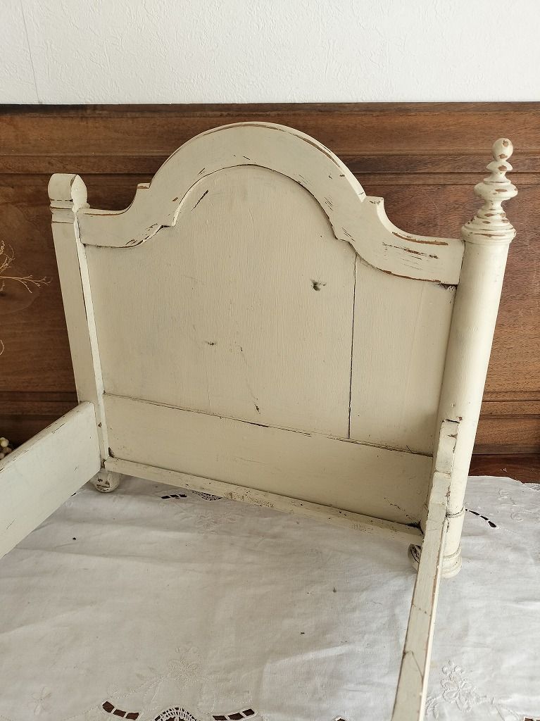 フランス アンティーク 装飾付き ディスプレイ スモール ドールベッド フレーム