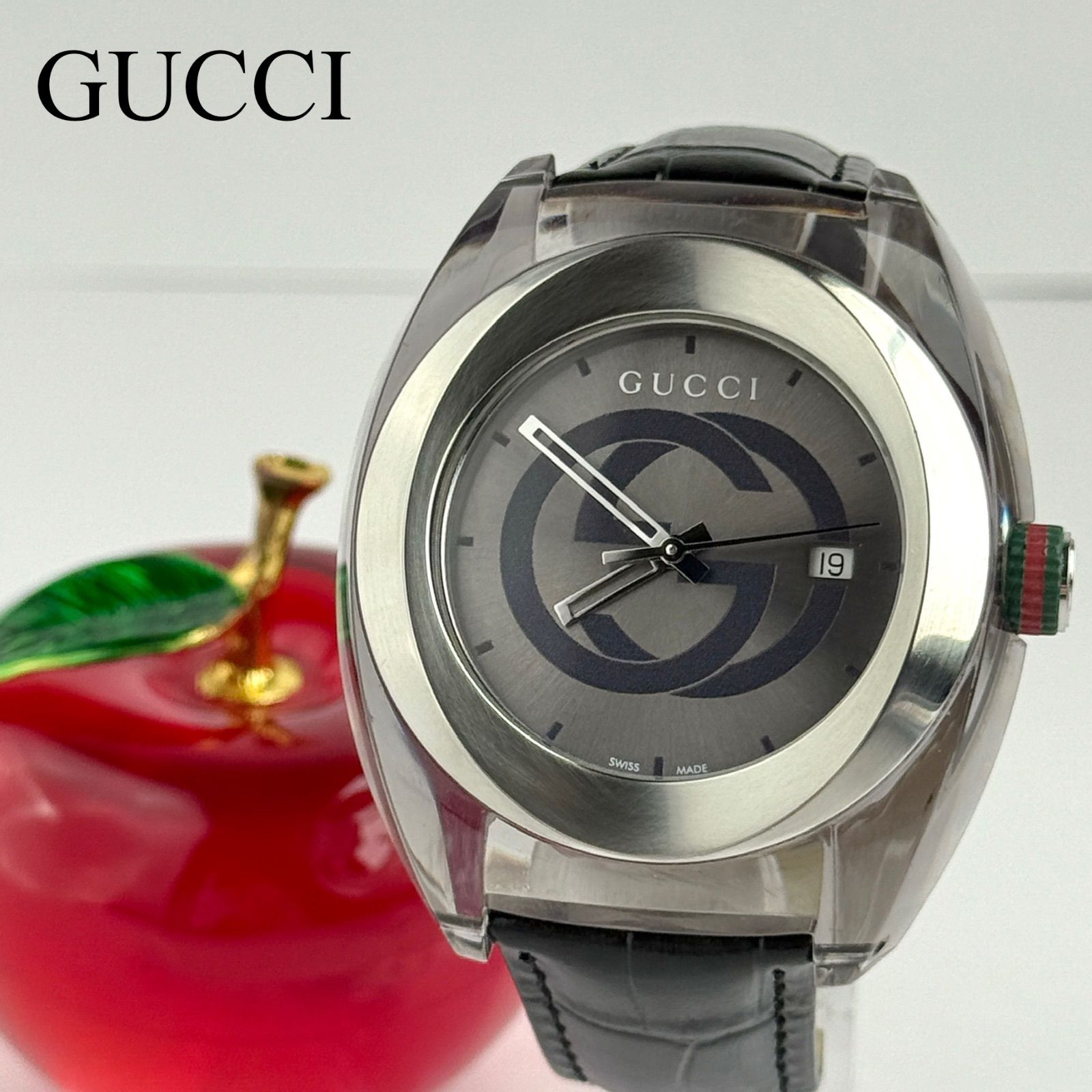 グッチ シンク SYNC 137 1 ブラック ベルト 電池 489