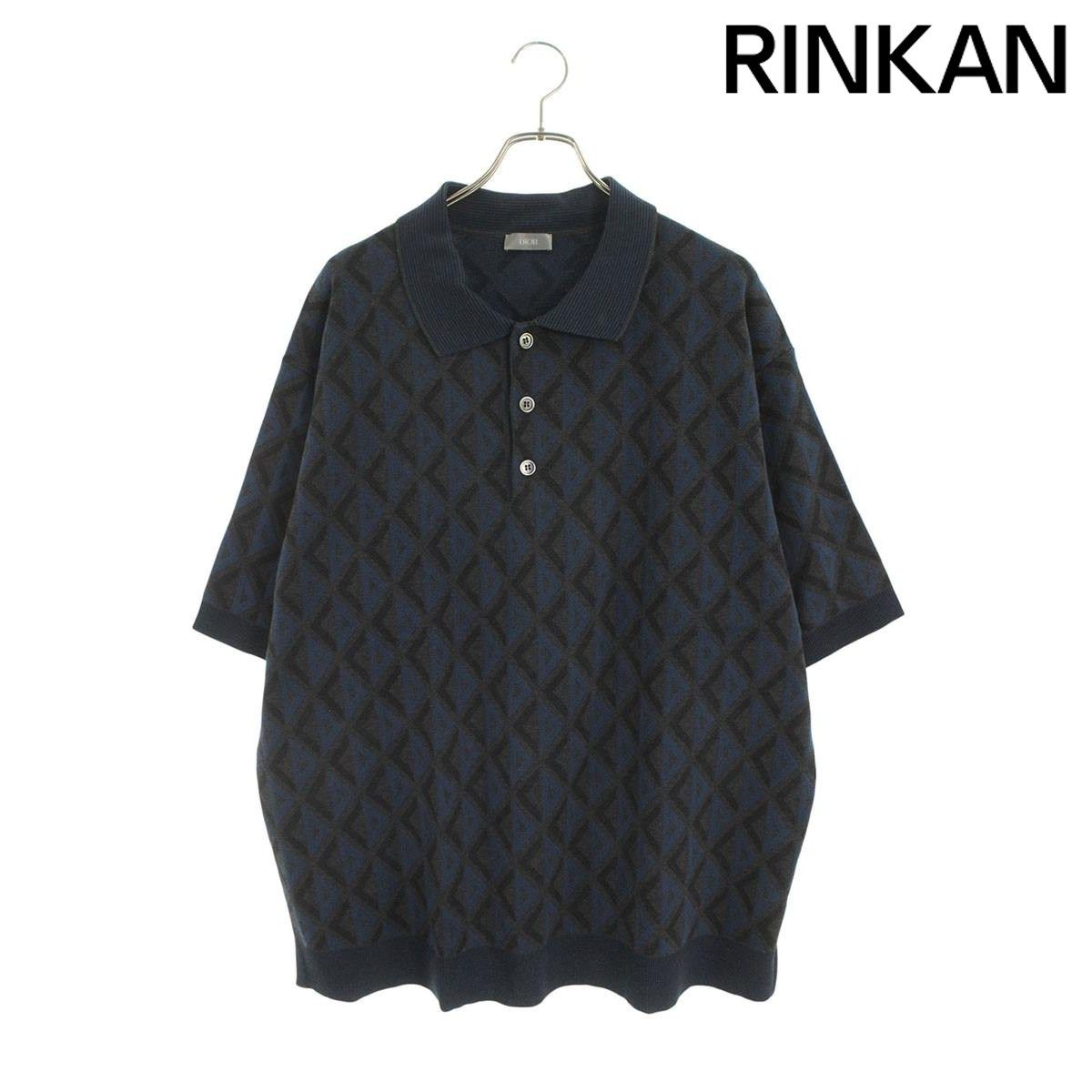 ディオール CDダイヤモンドニット半袖ポロシャツ メンズ XXL