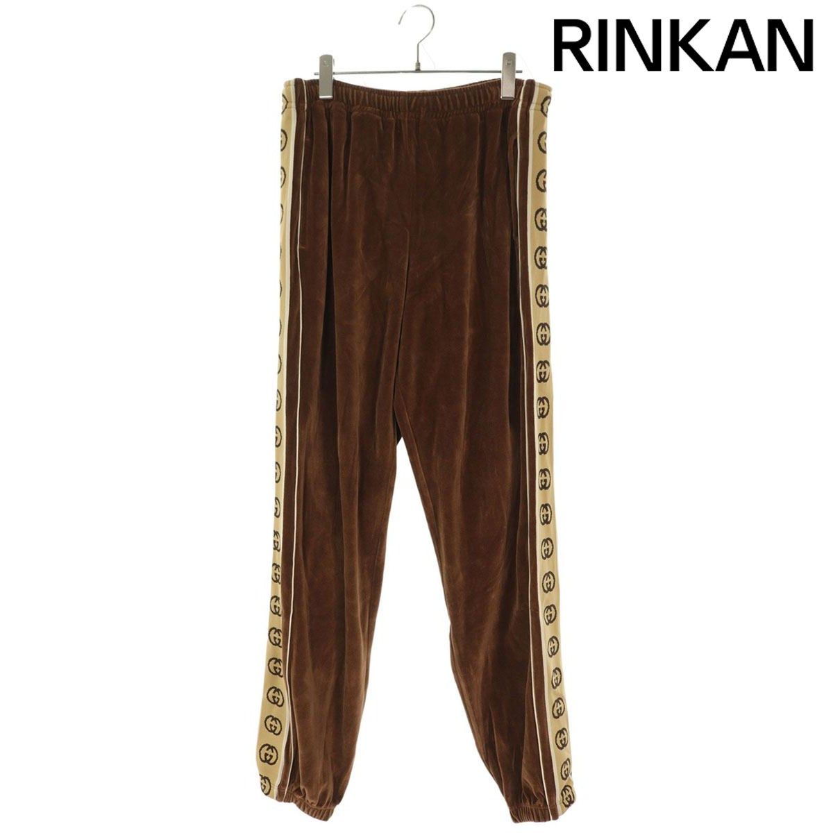 グッチ 574097 XJA 6 U インターロッキングGラインベロアロングパンツ メンズ S