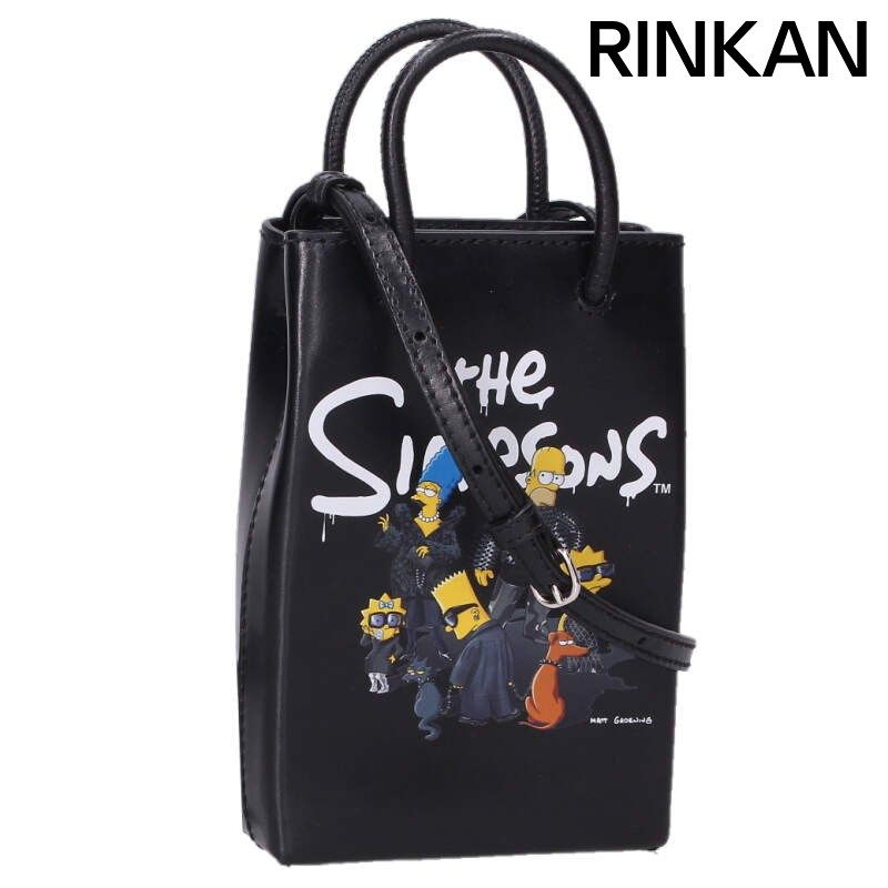 バレンシアガ 593826 ショッピングフォンホルダー キャラクタープリント2 wayハンドバッグ メンズ