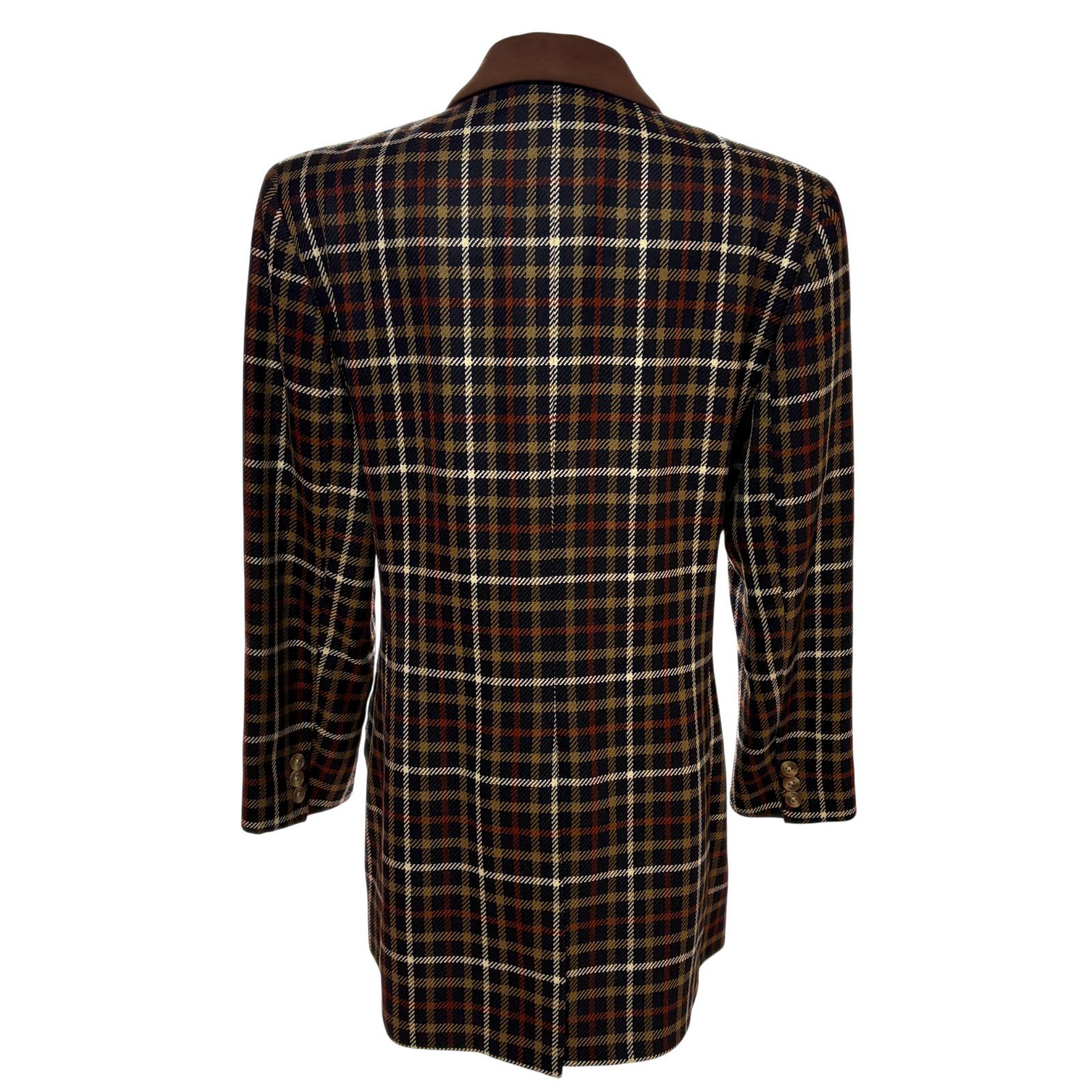 DAKS ダックス ジャケット ウール チェック柄 ブラウン系 テーラード