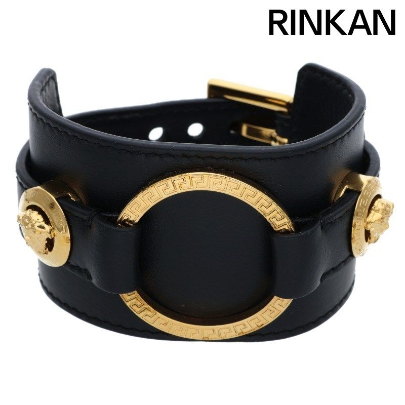 ヴェルサーチェ ロゴモチーフレザーカフ メンズ