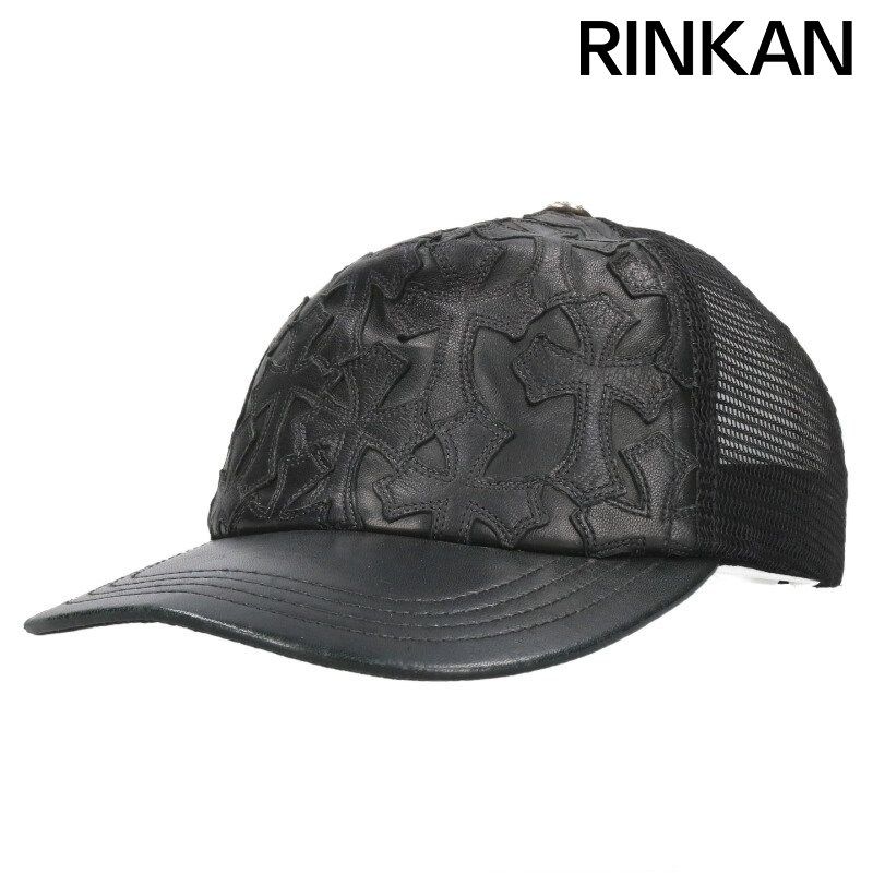 クロムハーツ TRUCKER CAP CEME セメタリートラッカー レザーセメタリークロスパッチ帽子 メンズ