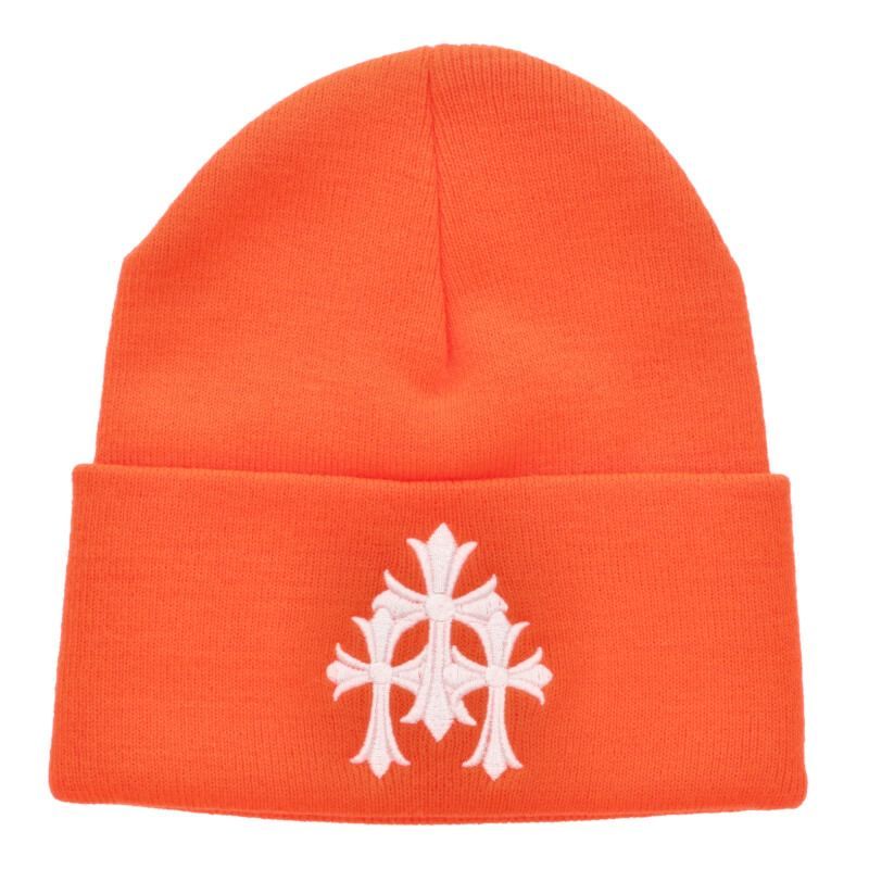 クロムハーツ WOOL WATCH CAP ウールワッチキャップ セメタリークロス刺繍ニットキャップビーニー帽子 メンズ ONE SIZE