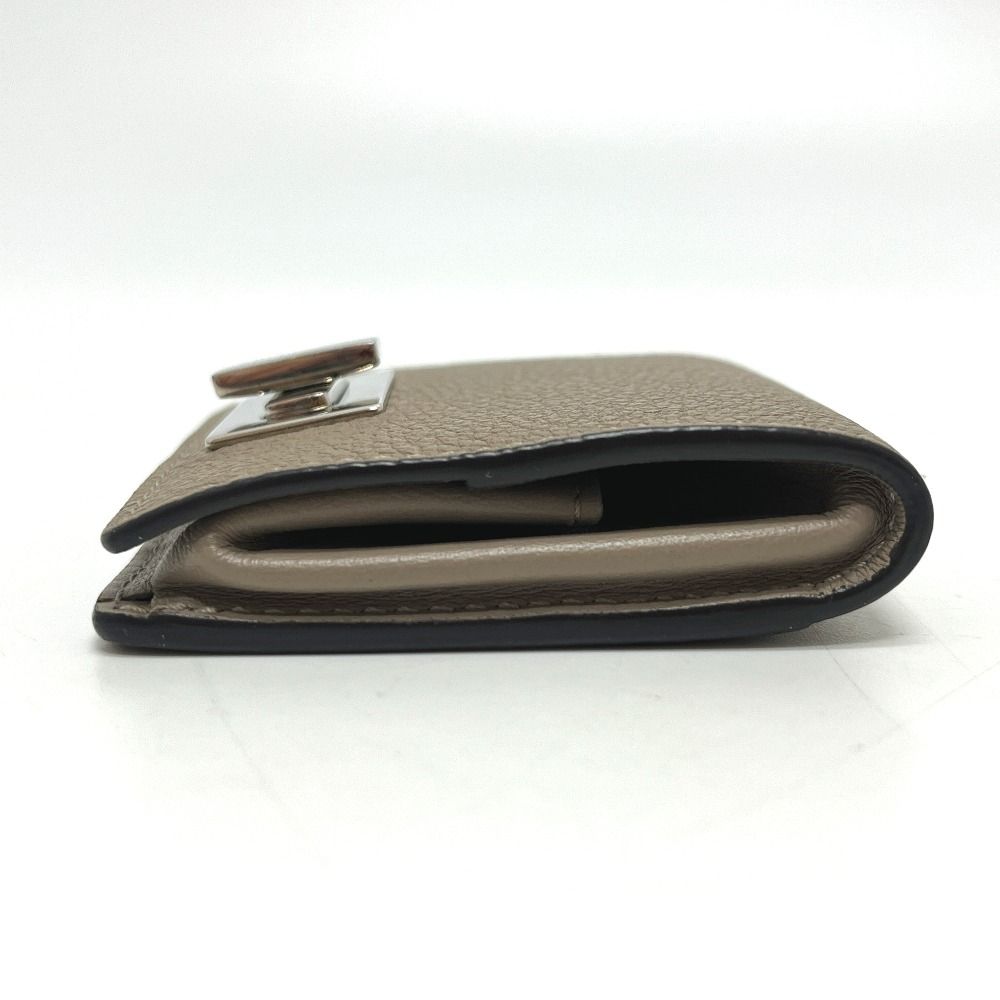  FENDI フェンディ コインケース ターンロック レザー ベージュ コインケース 小銭入れ 小物