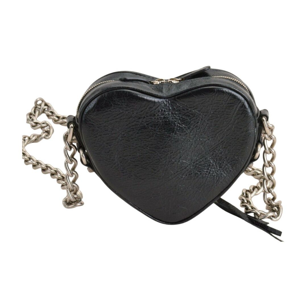 バレンシアガ BALENCIAGA  Le Cagole Heart ルカゴール ハート レザー ミニショルダーバッグ ブラック 722781 レディース F-YA1185 BALENCIAGA（バレンシアガ） Le Cagole Heart ルカゴール ハート