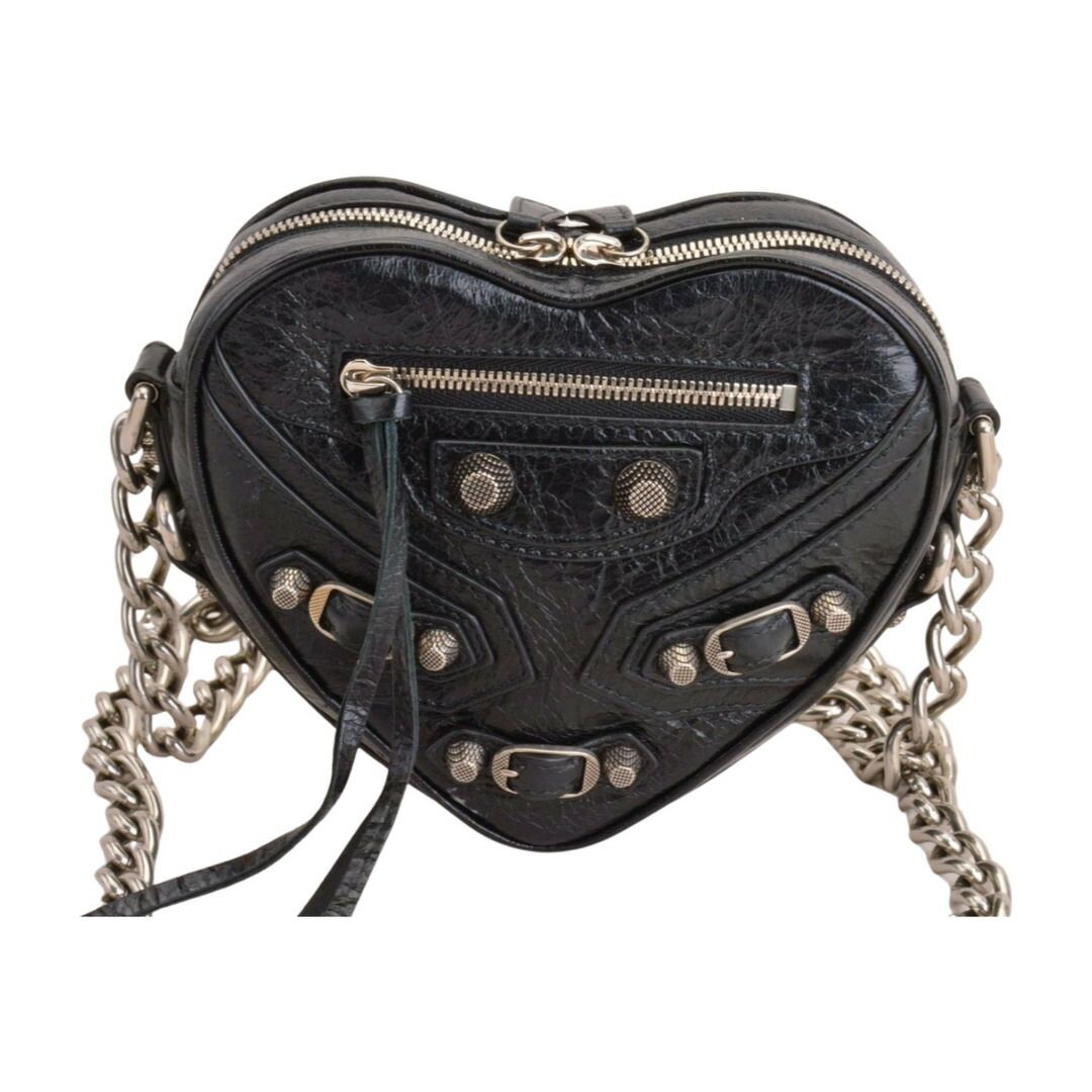バレンシアガ Le Cagole Heart ルカゴール ハート レザー ミニショルダーバッグ ブラック 722781 レディース F-YA 1185