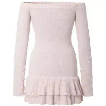 スリータイムズ ケーブル オフショルダー ワンピース ピンク M