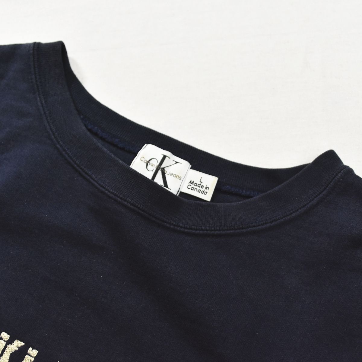 90sヴィンテージ カナダ製 カルバンクライン Calvin klein 刺繍ロゴ 裏 