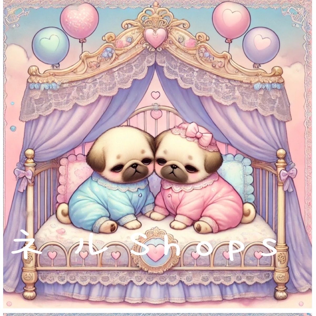 番号６２ メルヘンベッドわんこのパネル生地