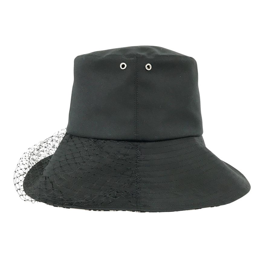 ディオール Dior Teddy-D ベール付き ワイドブリム ボブハット