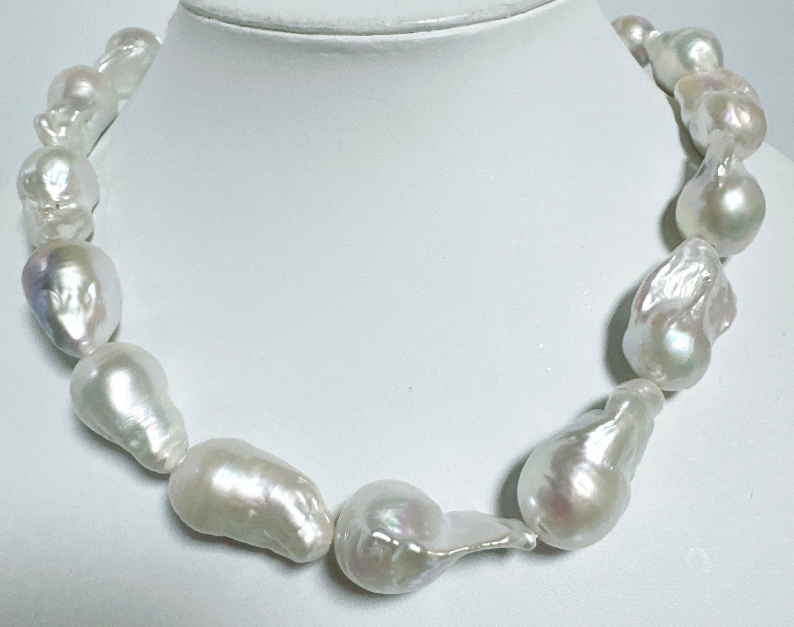 オイスターパール淡水パール美品オイスターパールネックレスNO25-2506