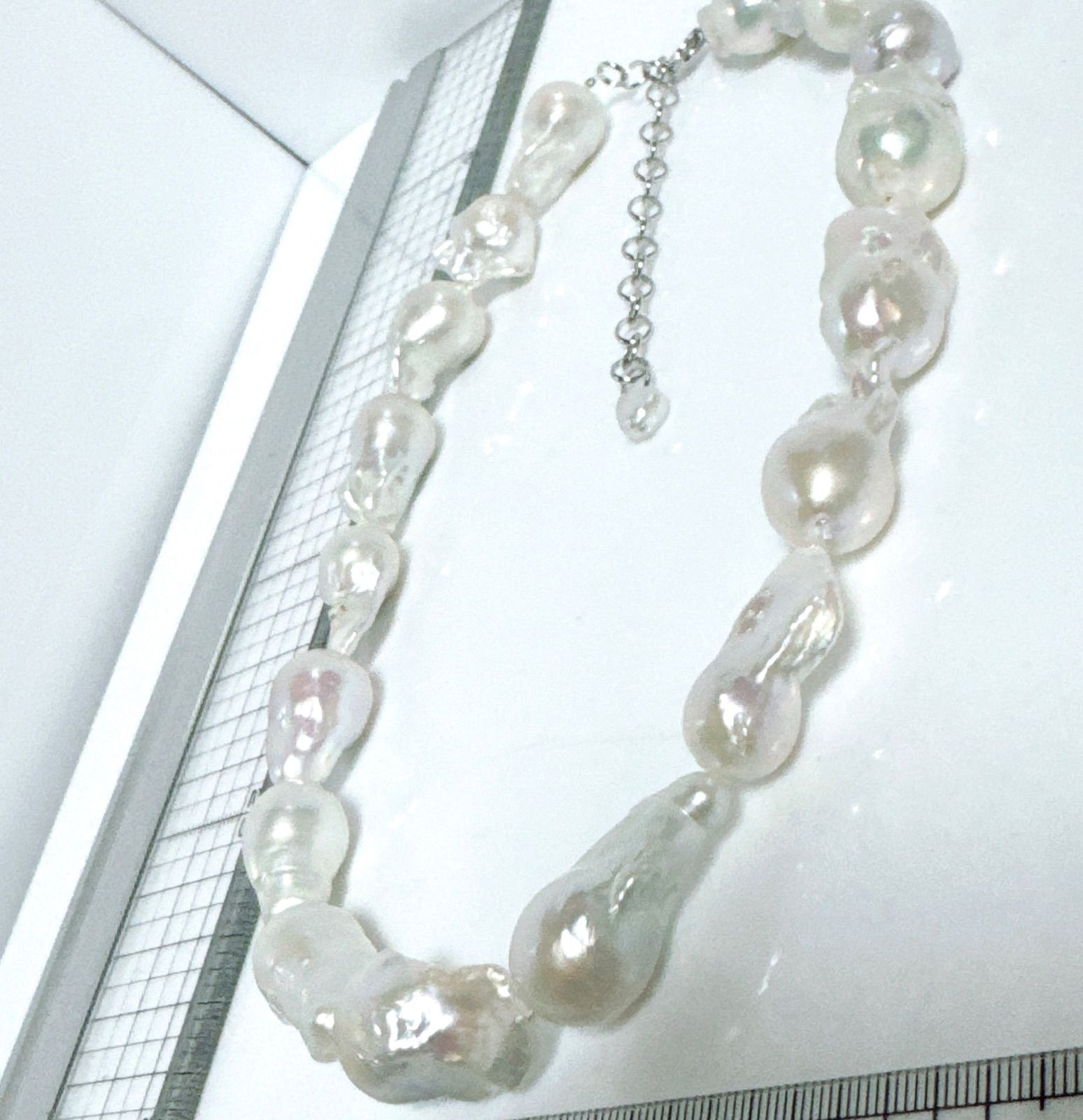 オイスターパール淡水パール美品オイスターパールネックレスNO25-2506