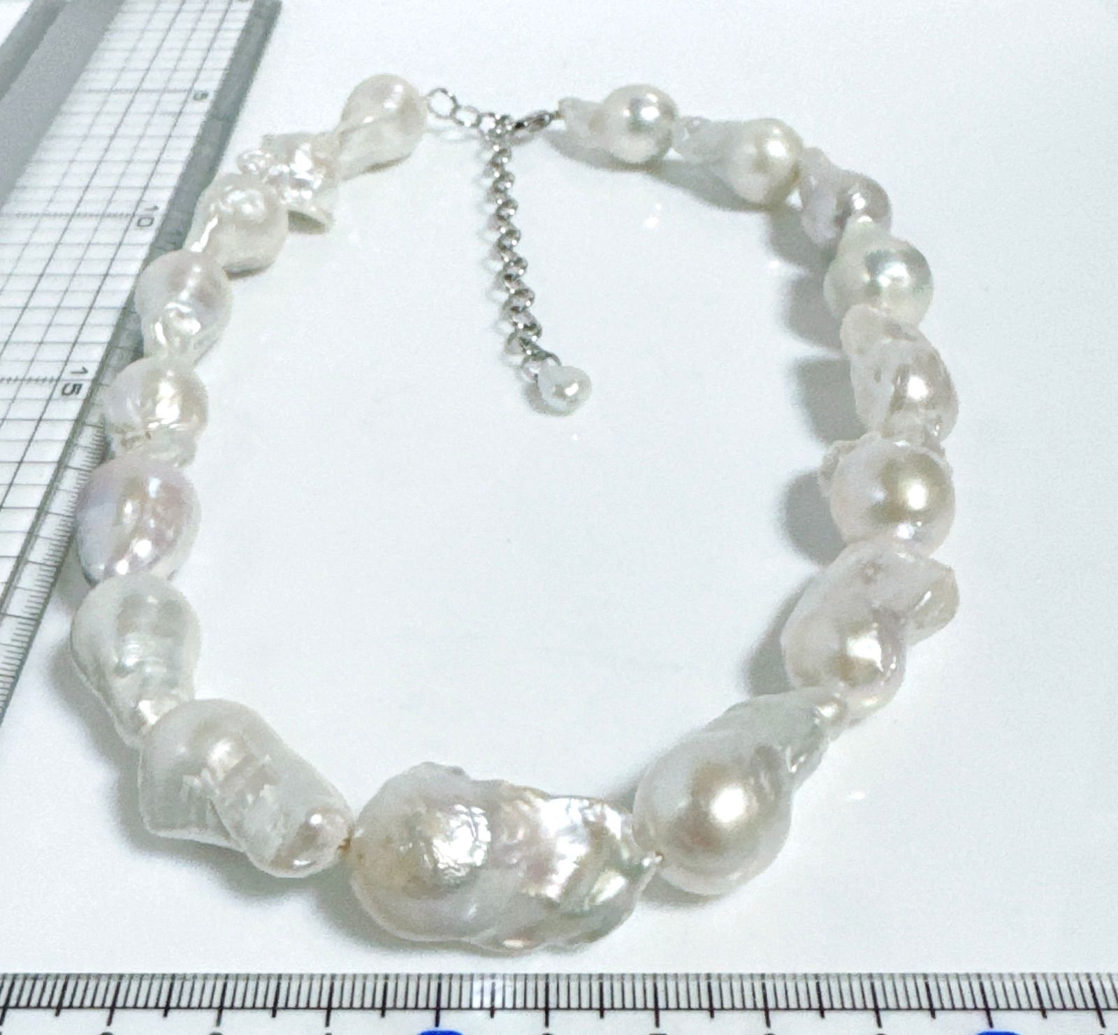 オイスターパール淡水パール美品オイスターパールネックレスNO25-2506