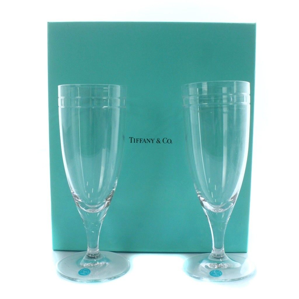 ティファニー TIFFANY - CO. アトラス ピルスナーグラス ビールグラス ペアセット クリスタルガラス クリア KW GY 18