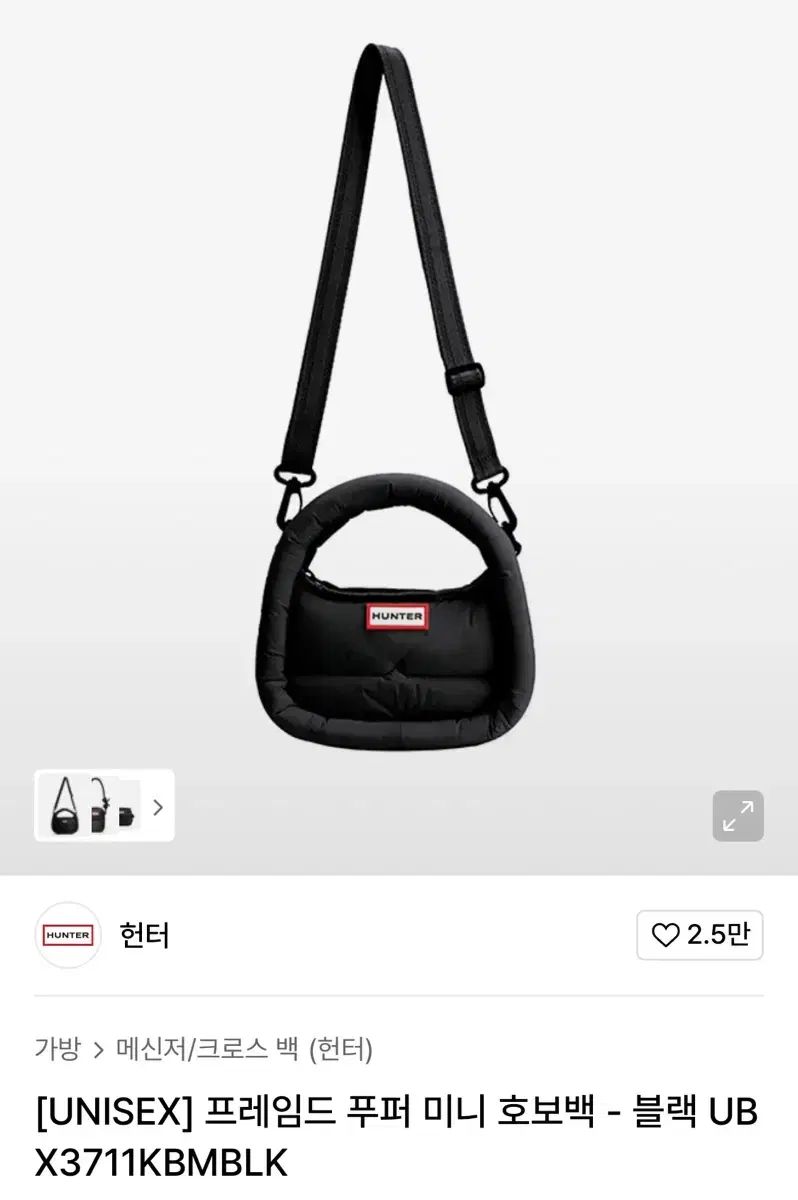 HUNTER ハンター フレームド パファー ミニ HOBO BAG