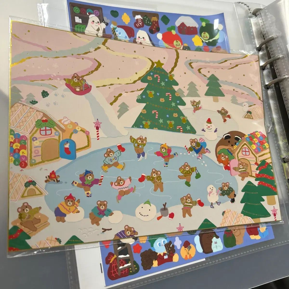 【100%新品，2026】 ぬいぐるみクマ 廃盤 クリスマス ステッカー 語学・辞書・学習参考書