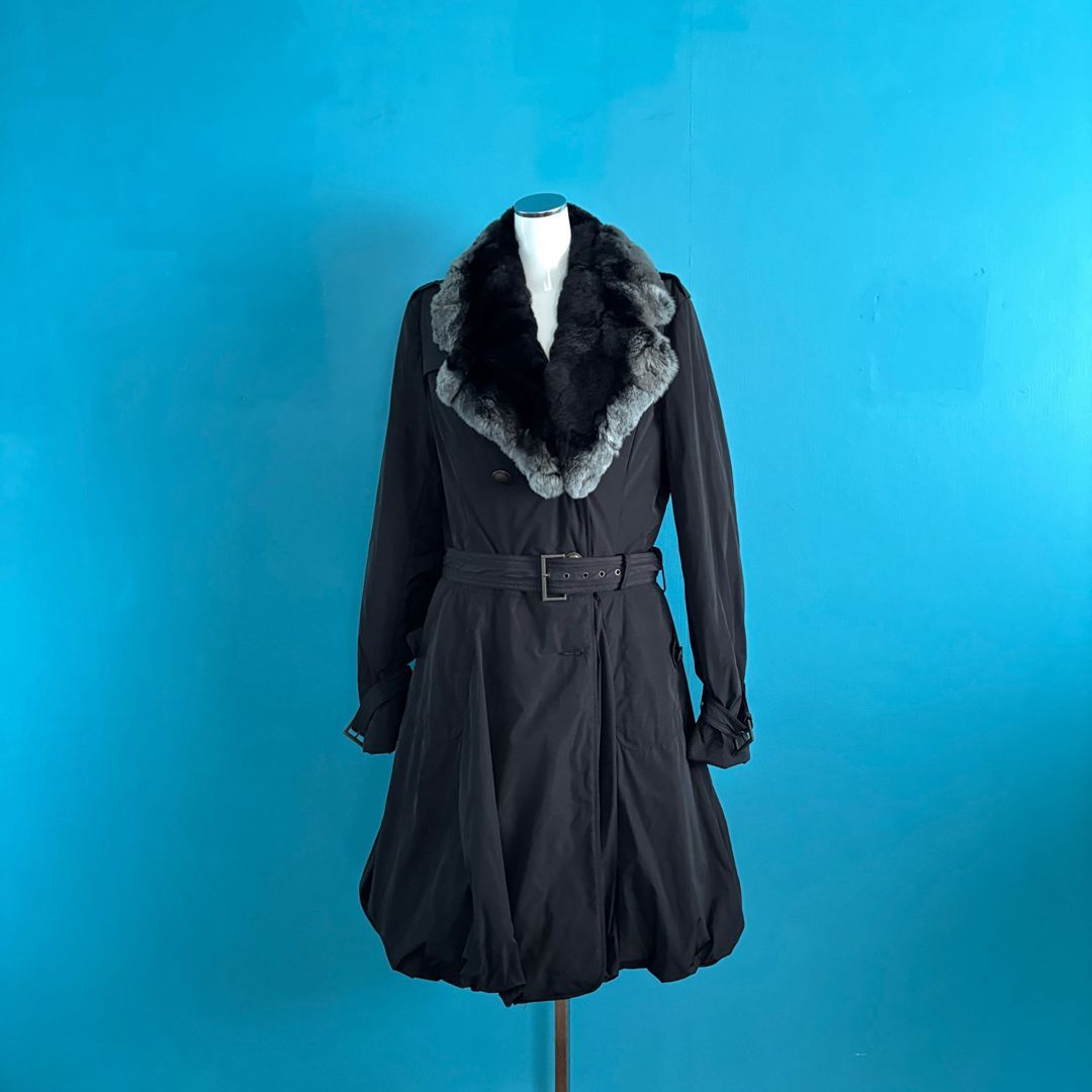 PELLESSIMO ペレシーモ レッキスファー コート M ブラック バルーン