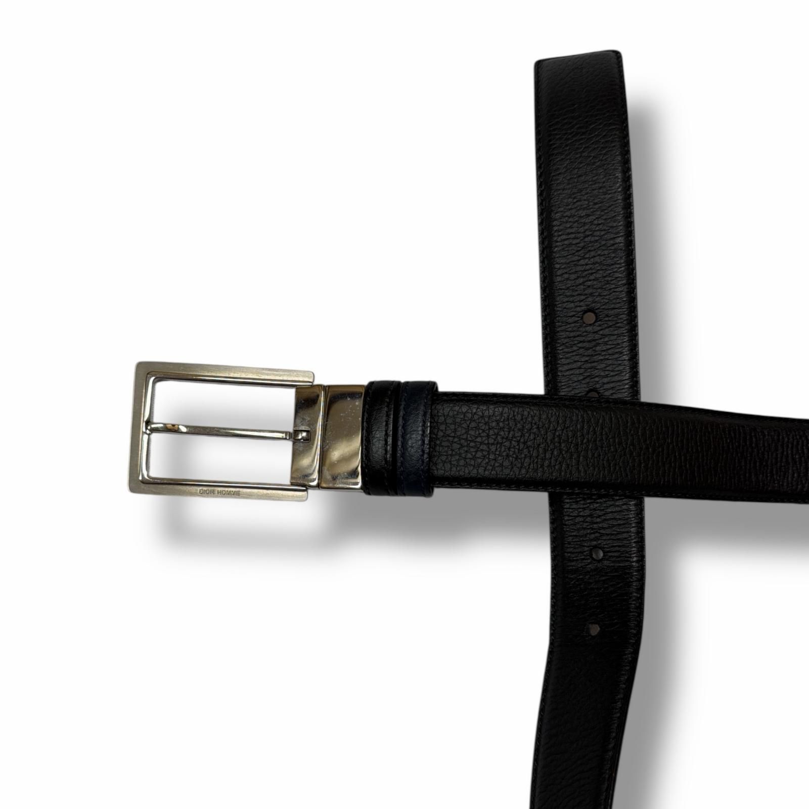 DIOR HOMME Square Buckle Leather Belt スクエアバックルレザーベルト